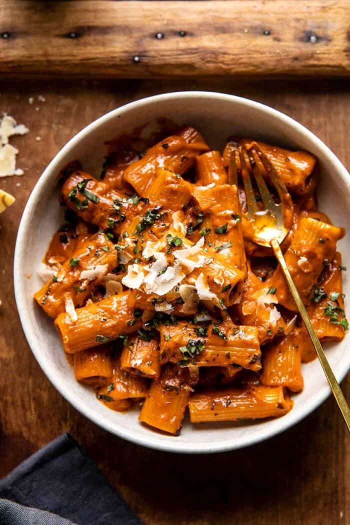 Spicy Pesto Pasta Alla Vodka | halfbakedharvest.com