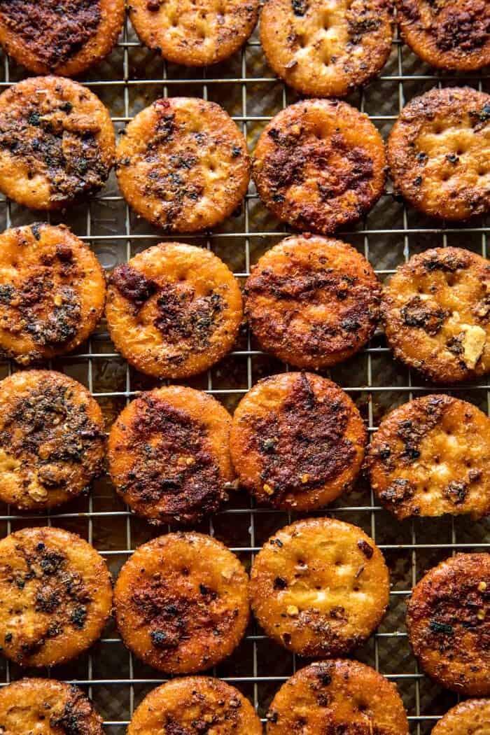 Sweet and Spicy Seasoned Crackers | halfbakedharvest.com