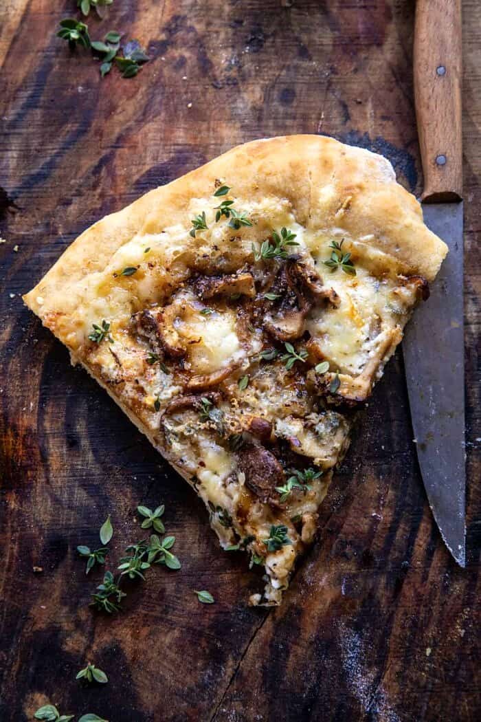 Balsamic Mushroom Fontina Pizza | halfbakedharvest.com single pizza slice