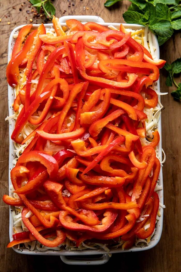 One Pan Baked Cheesy Basil Pasta | halfbakedharvest.com