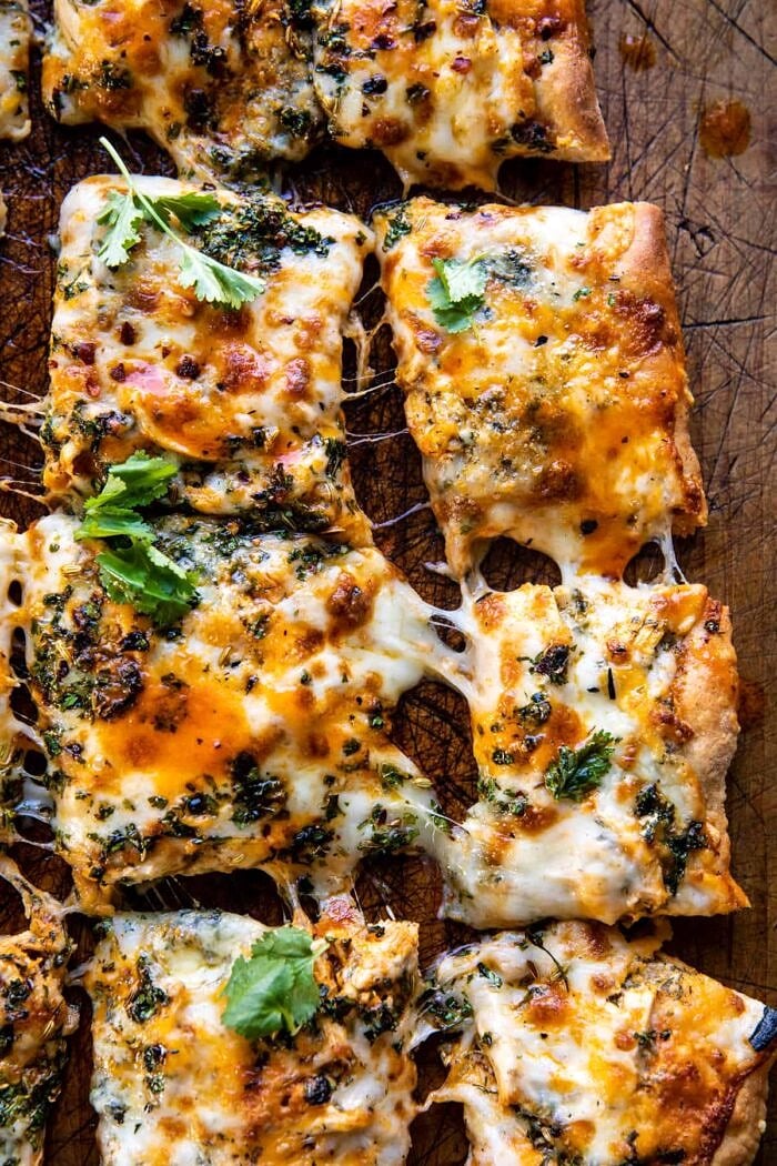 Sheet Pan Buffalo Chicken Pizza | halfbakedharvest.com