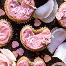 Strawberry Conversation Heart Cupcakes | halfbakedharvest.com