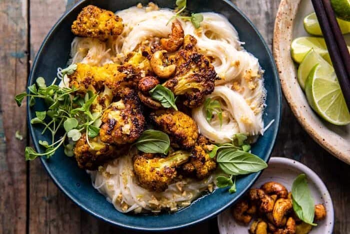 Crispy Black Pepper Turmeric Cauliflower and Garlic Noodles | halfbakedharvest.com