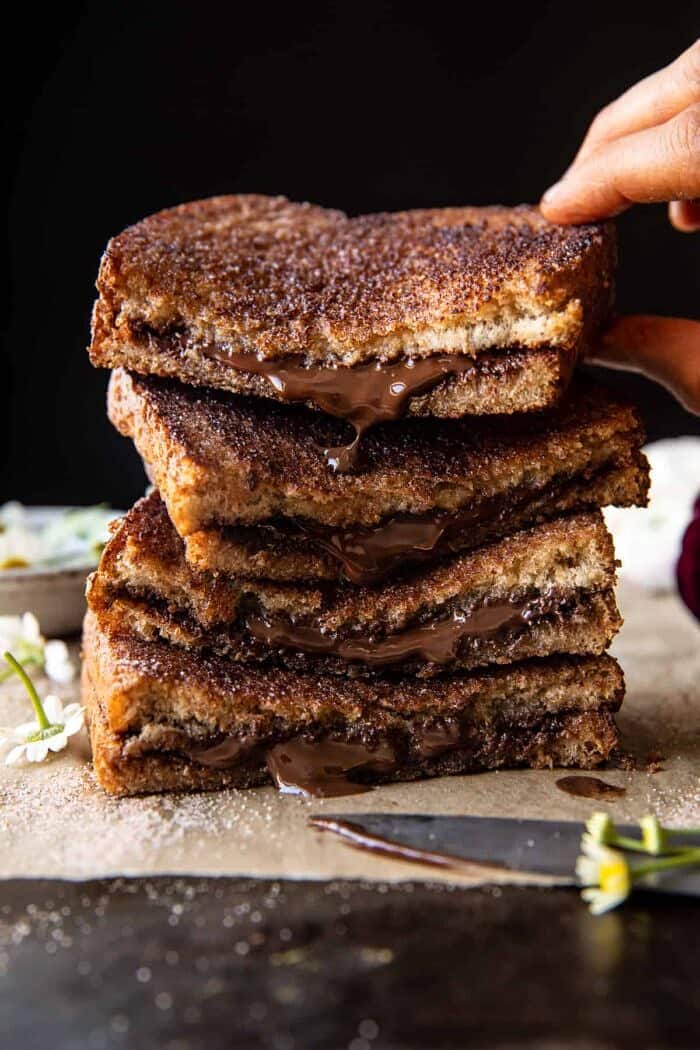 5 Minute Chocolate Cinnamon Sugar Toast | halfbakedharvest.com