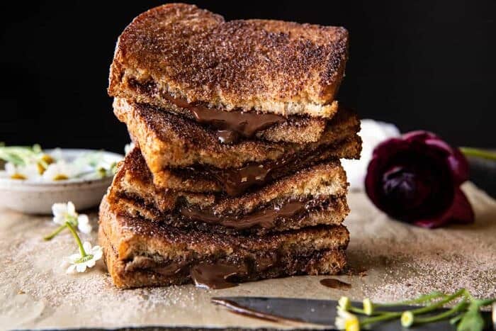 5 Minute Chocolate Cinnamon Sugar Toast | halfbakedharvest.com