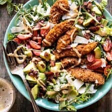 Honey Mustard Pretzel Chicken and Avocado Bacon Salad | halfbakedharvest.com