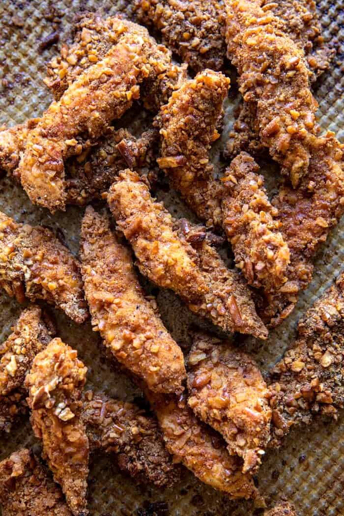 Honey Mustard Pretzel Chicken and Avocado Bacon Salad | halfbakedharvest.com