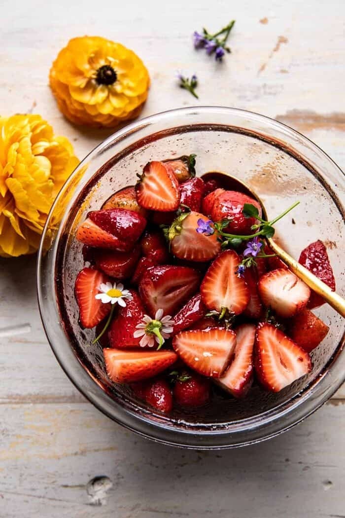 Mini Brown Butter Popovers with Jammy Strawberries | halfbakedharvest.com
