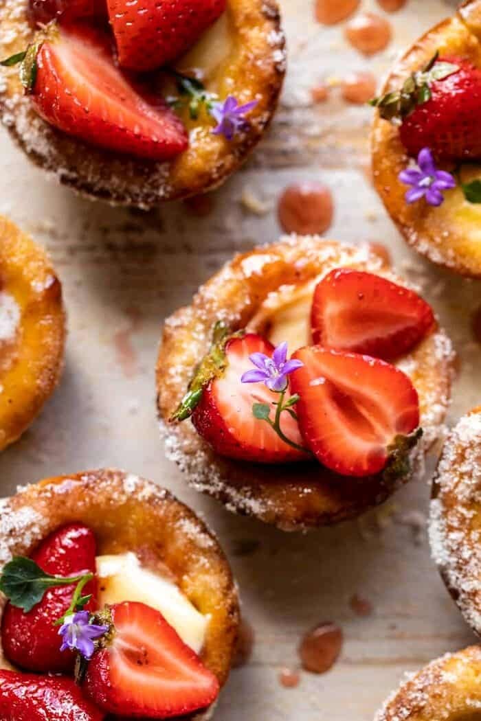 Mini Brown Butter Popovers with Jammy Strawberries | halfbakedharvest.com