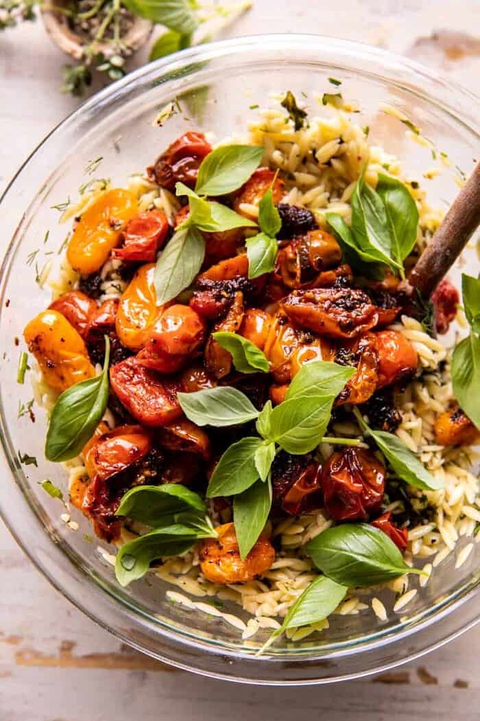 Roasted Tomato Basil and Feta Orzo | halfbakedharvest.com