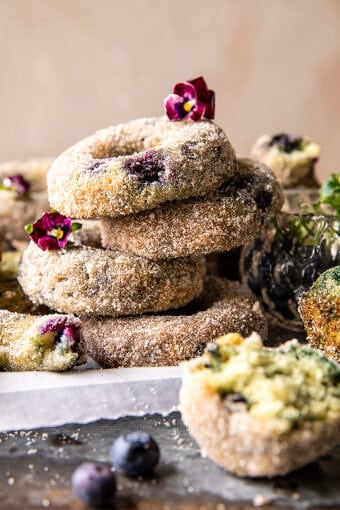 Baked Blueberry Cinnamon Sugar Doughnuts | halfbakedharvest,com