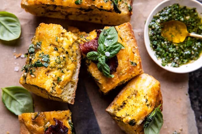 Baked Cheddar Pesto Egg Boats | halfbakedharvest.com