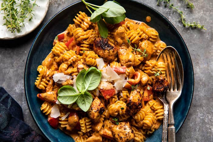 Lighter Creamy Cajun Chicken Pasta