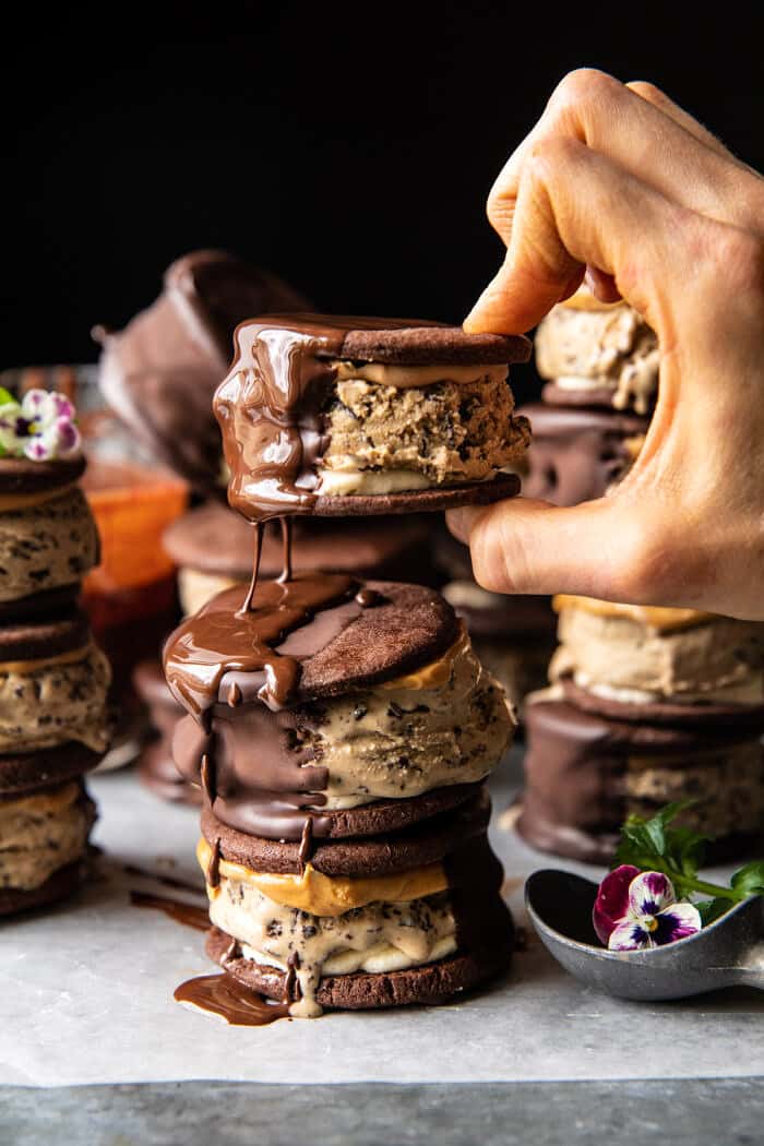 Peanut Butter Mocha Oreo Ice Cream Sandwiches | halfbakedharvest.com