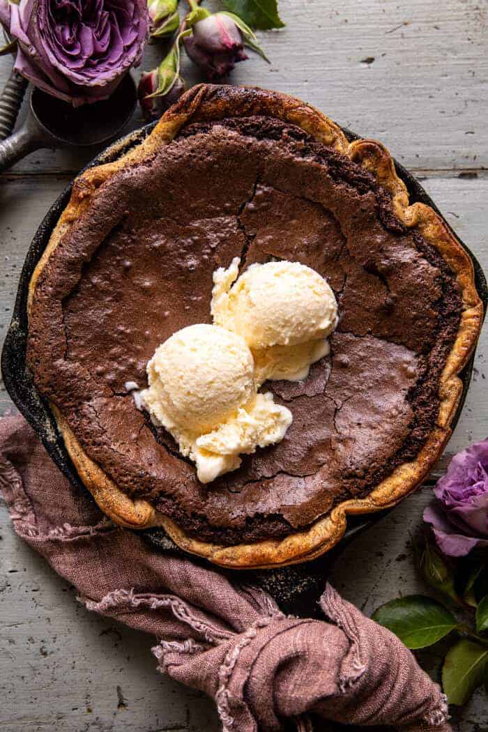 Warm Chocolate Fudge Skillet Cake | halfbakedharvest.com