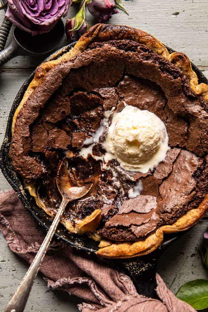 Warm Chocolate Fudge Skillet Cake | halfbakedharvest.com