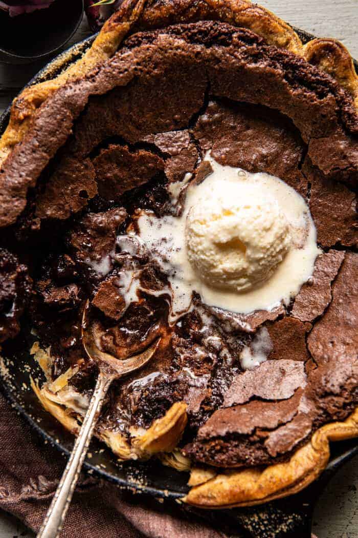 Warm Chocolate Fudge Skillet Cake | halfbakedharvest.com