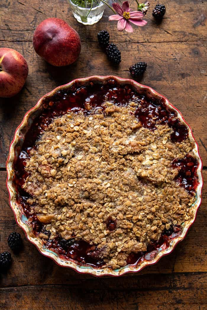 Cinnamon Maple Brown Butter Blackberry Peach Crisp | halfbakedharvest.com Cinnamon Maple Brown Butter Blackberry Peach Crisp | halfbakedharvest.com