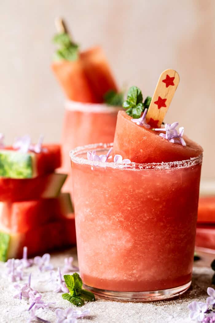 Frosted Watermelon Rosemary Frosé | halfbakedharvest.com