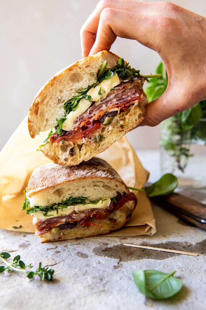 Picnic Style Brie and Prosciutto Sandwich | halfbakedharvest.com