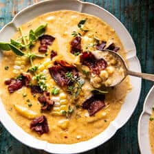 Creamy Corn, Zucchini, and Bacon Chowder | halfbakedharvest.com