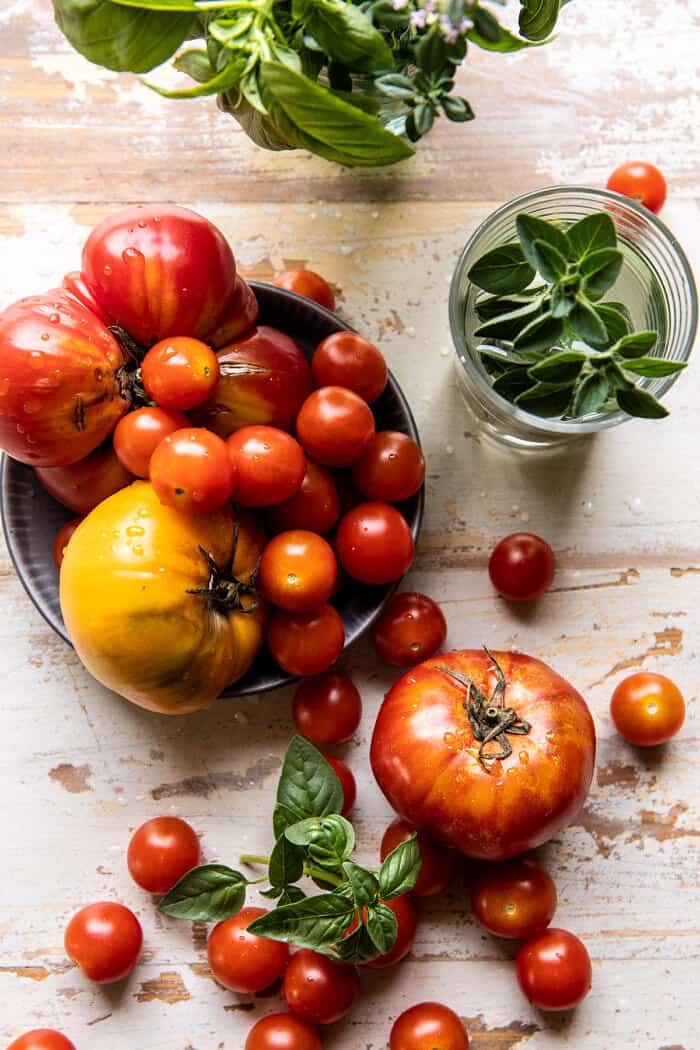 One Skillet Greek Chicken and Orzo with Tomatoes, Feta, and Tzatziki | halfbakedharvest.com