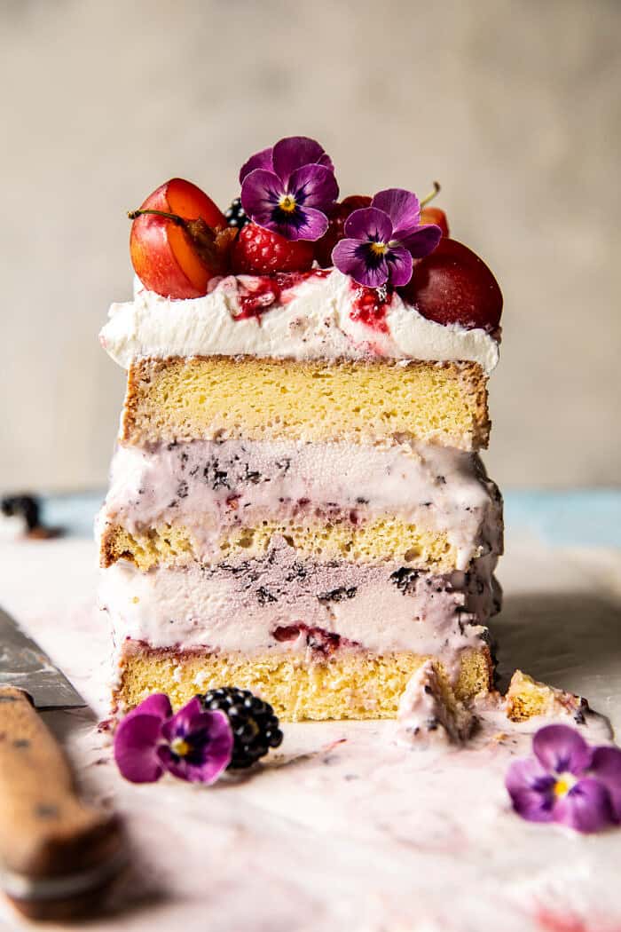Swirled Berry Ice Cream Butter Cake | halfbakedharvest.com