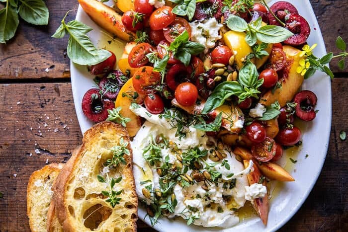 Tomato, Peach and Burrata Salad | halfbakedharvest.com