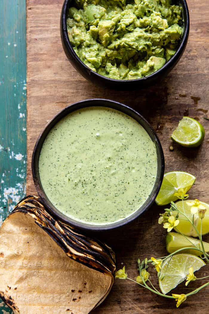 Chipotle Cauliflower Tacos with Creamy Jalapeño Verde | halfbakedharvest.com