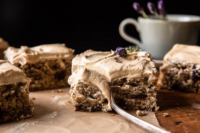 Chocolate Zucchini Banana Cake with Vanilla Coffee Frosting | halfbakedharvest.com