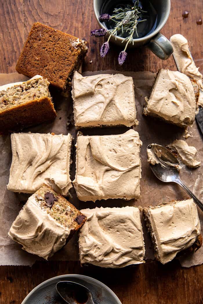 Chocolate Zucchini Banana Cake with Vanilla Coffee Frosting | halfbakedharvest.com