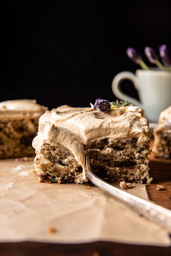 Chocolate Zucchini Banana Cake with Vanilla Coffee Frosting | halfbakedharvest.com