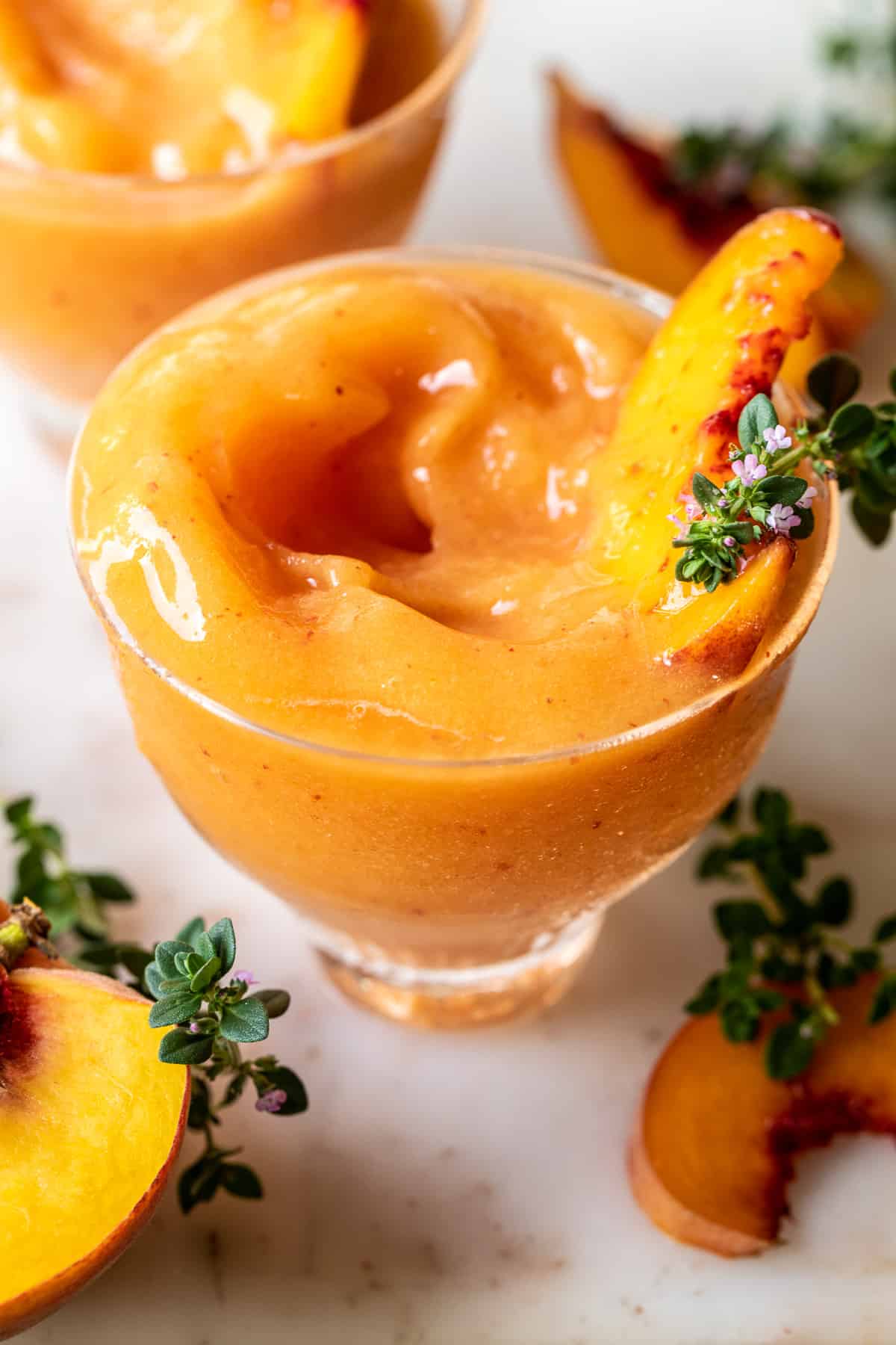 Frozen Peach Rosé Slushy | halfbakedharvest.com
