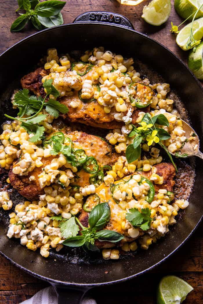 Jalapeño Cheddar Stuffed Chicken with Creamed Corn | halfbakedharvest.com Jalapeño Cheddar Stuffed Chicken with Creamed Corn | halfbakedharvest.com