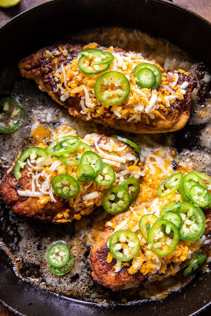 Jalapeño Cheddar Stuffed Chicken with Creamed Corn | halfbakedharvest.com Jalapeño Cheddar Stuffed Chicken with Creamed Corn | halfbakedharvest.com