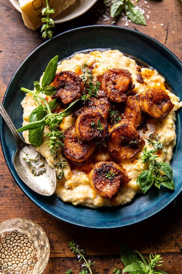 Spicy Garlic Lemon Butter Shrimp with Parmesan Corn Polenta | halfbakedharvest.com Spicy Garlic Lemon Butter Shrimp with Parmesan Corn Polenta | halfbakedharvest.com