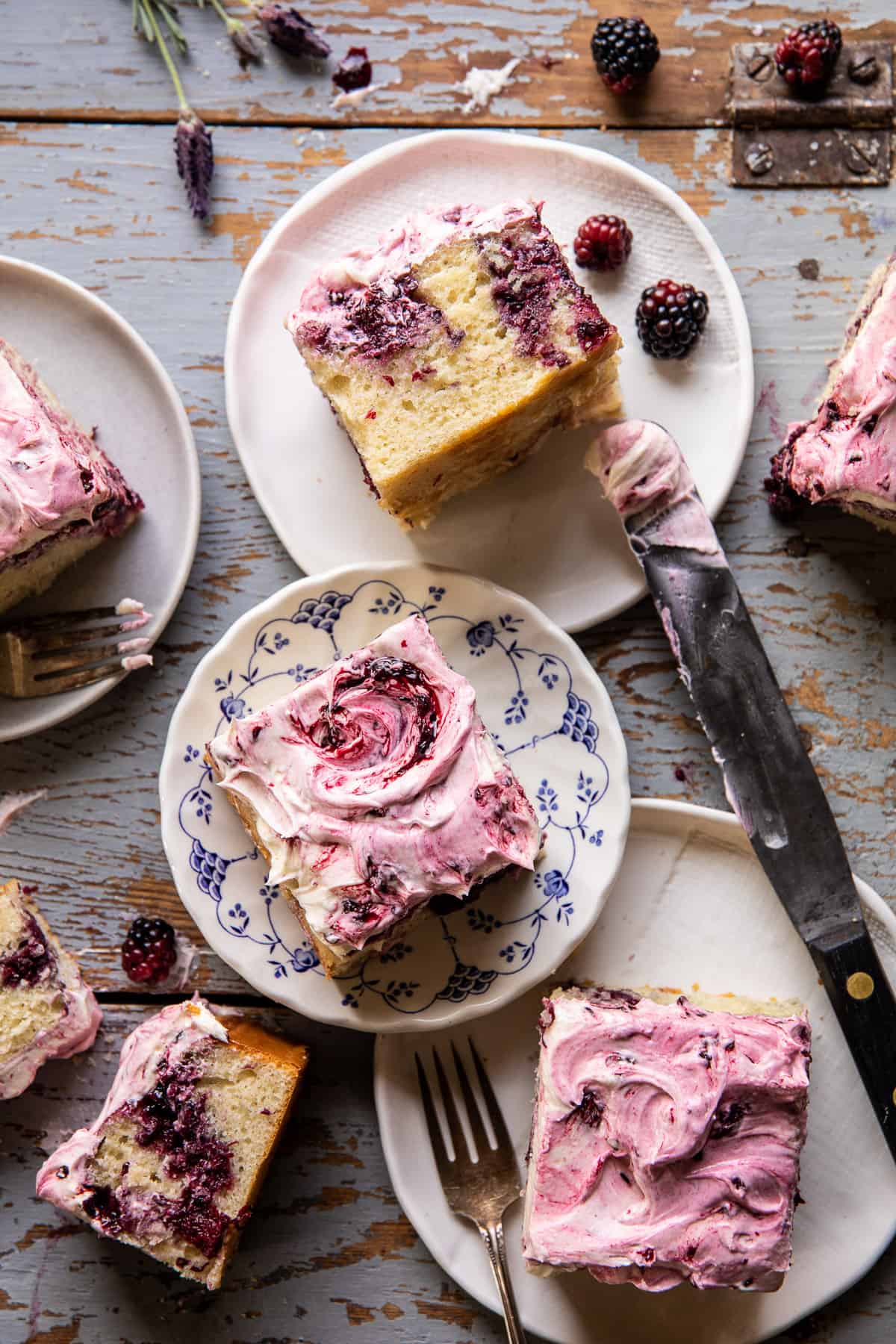 Swirled Blackberry Lavender Sheet Cake | halfbakedharvest.com