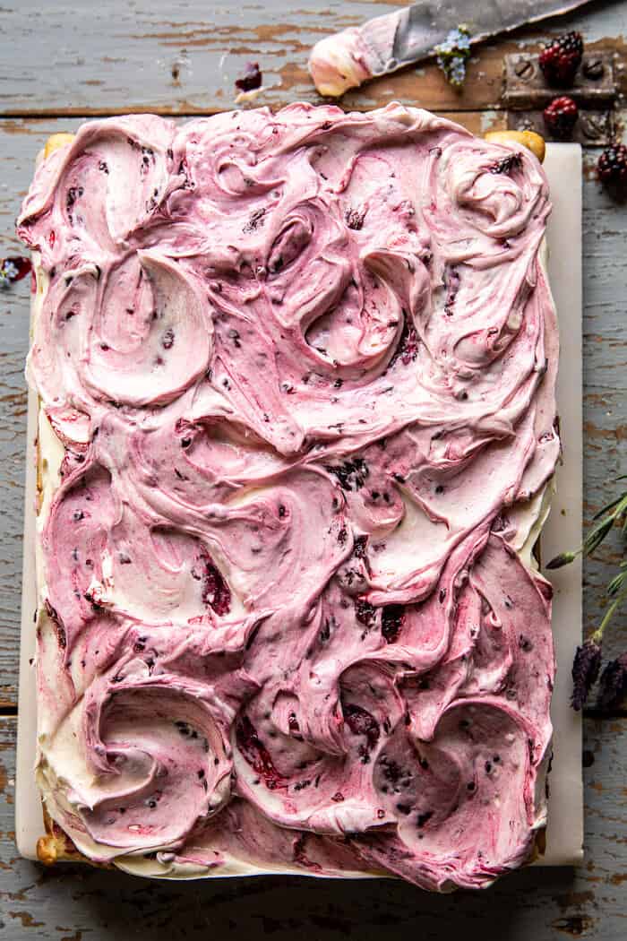 Swirled Blackberry Lavender Sheet Cake | halfbakedharvest.com