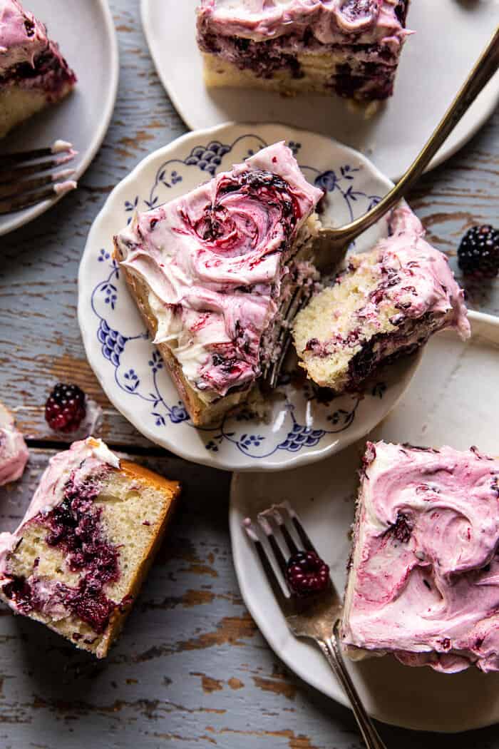 Swirled Blackberry Lavender Sheet Cake | halfbakedharvest.com