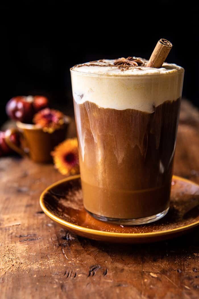 Vanilla Chai Pumpkin Cream Cold Brew | halfbakedhavrest.com