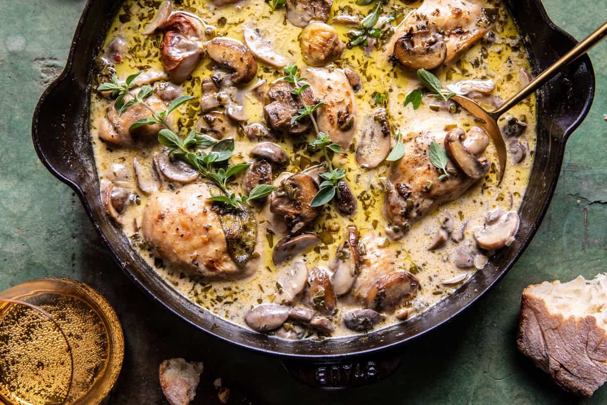 Creamed Mushroom and Brie Chicken | halfbakedharvest.com