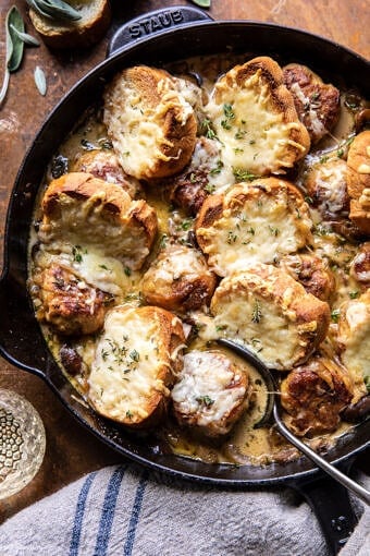 Baked French Onion Meatballs | halfbakedharvest.com