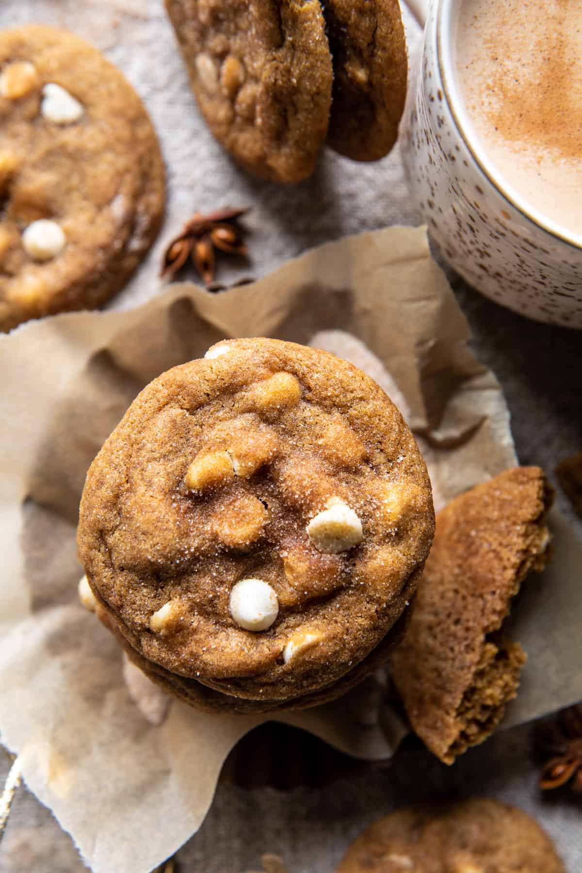 White Chocolate Chai Pumpkin Snickerdoodles | halfbakedharvest.com