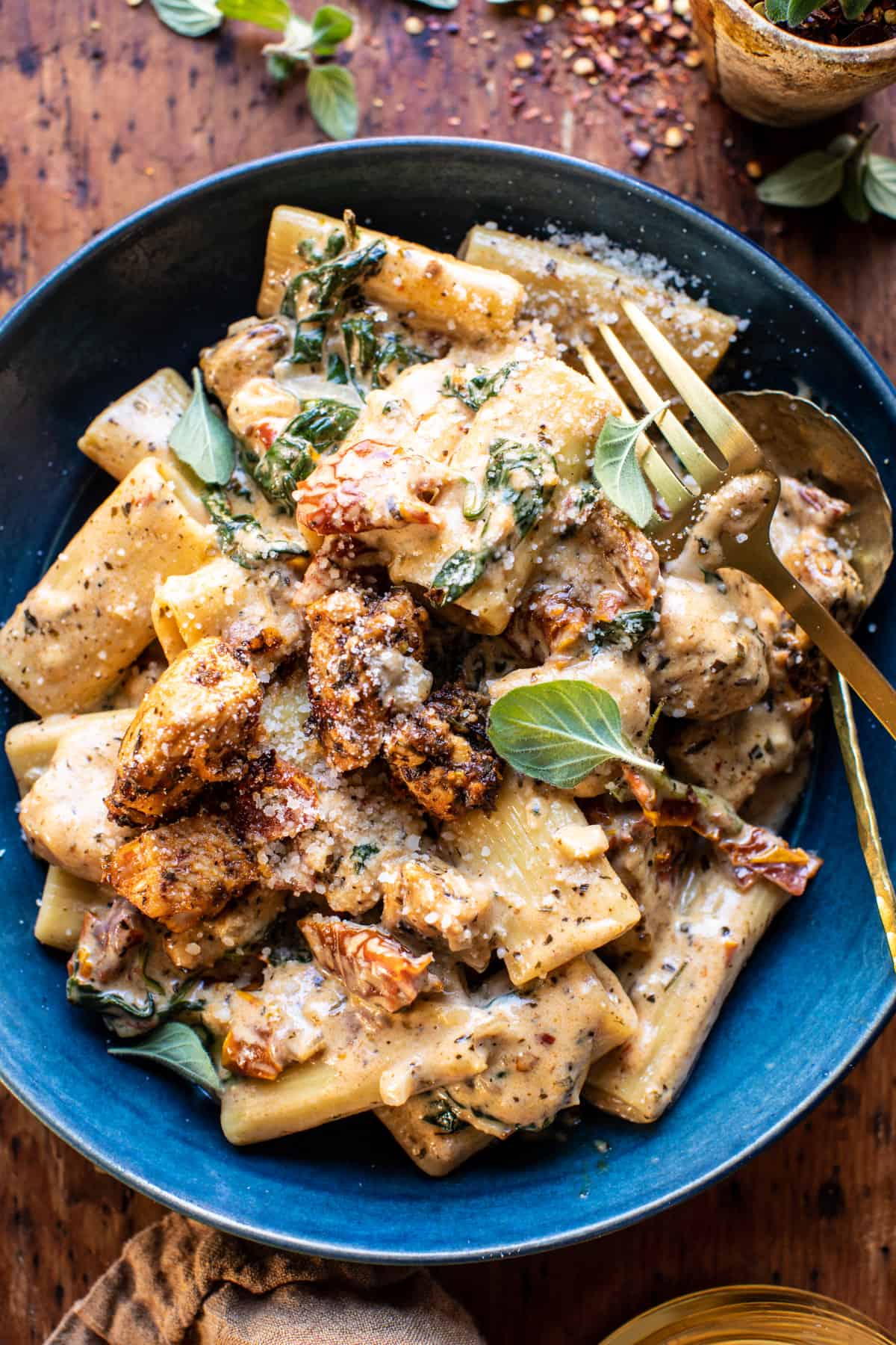 Creamy Sun-Dried Tomato Chicken Pasta | halfbakedharvest.com