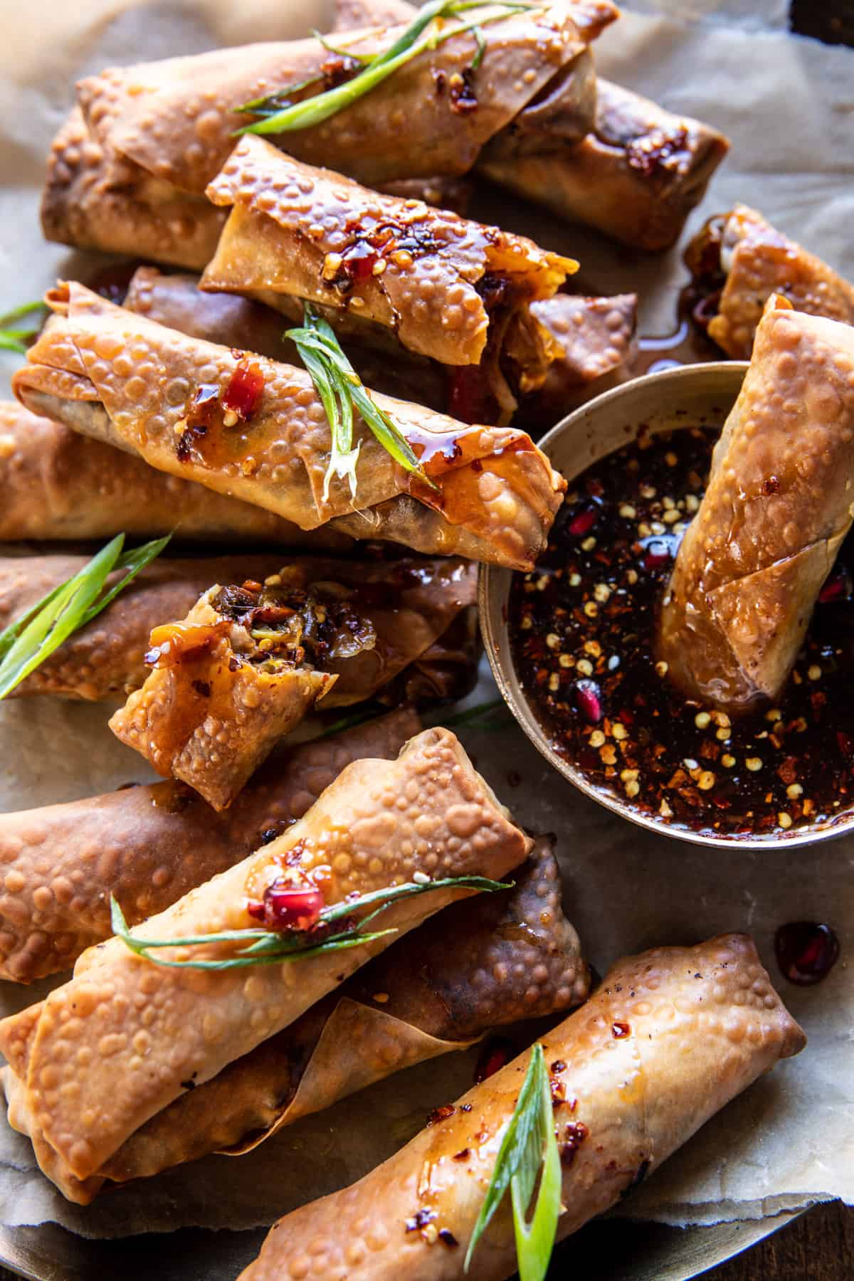 Crispy Sesame Ginger Egg Rolls with Sweet Chili Sauce | halfbakedharvest.com