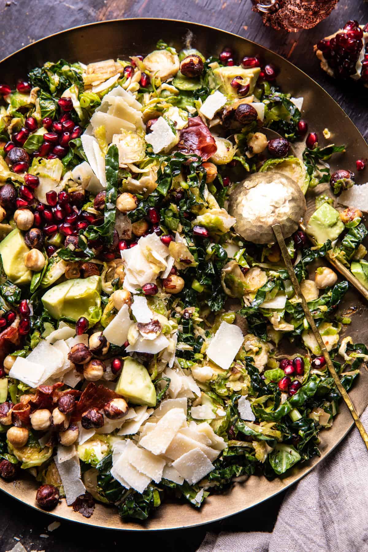 Shredded Brussels Sprout and Prosciutto Salad | halfbakedharvest.com