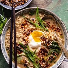 25 Minute Chili Oil Egg Ramen | haldbakedharvest.com