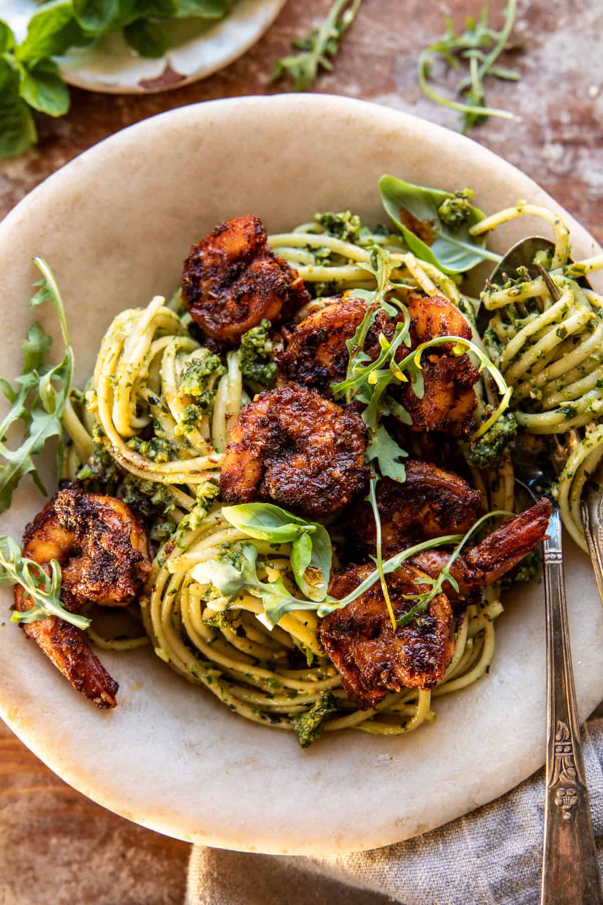 Cajun Garlic Butter Shrimp with Creamy Pesto Pasta | halfbakedharvest.com