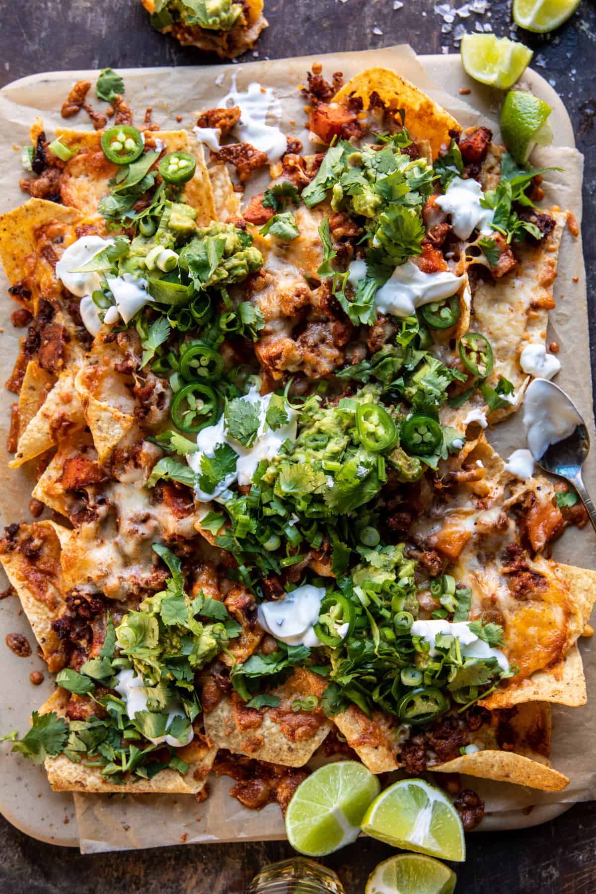 Chipotle Chicken Nachos with Jalapeño Yogurt | halfbakedharvest.com