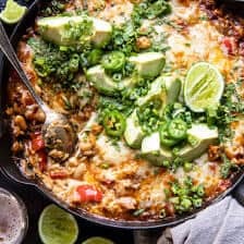 One Skillet White Chicken Chili Bake | halfbakedharvest.com